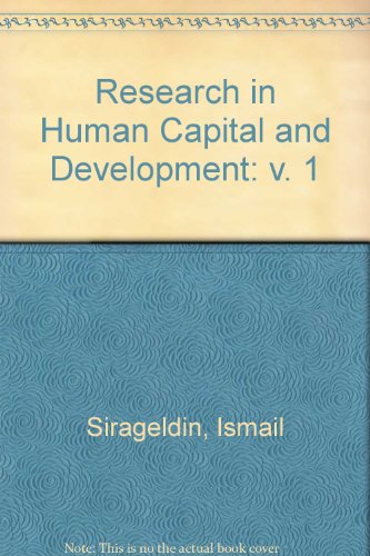 9780892320196: Research in Human Capital and Development: 1