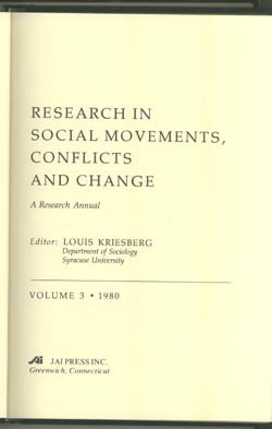 Imagen de archivo de Research in Social Movements, Conflicts, and Change a la venta por Bookmonger.Ltd