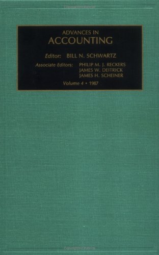 Imagen de archivo de Advances in Accounting: Vol 4 (Advances in Accounting) (Advances in Accounting No. 1) a la venta por Bookmonger.Ltd