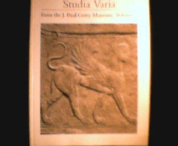 Stock image for Studia Varia from the J. Paul Getty Museum : Volume 1 for sale by Better World Books