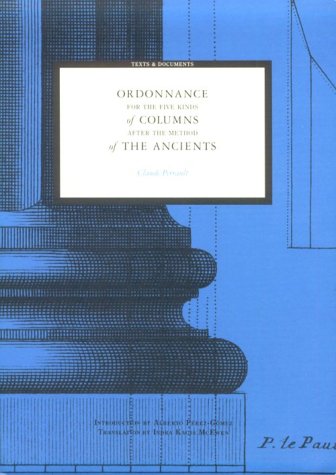 Stock image for ORDONNANCE FOR THE FIVE KINDS OF COLUMNS AFTER THE METHOD OF THE ANCIENTS (TEXTS & DOCUMENTS. ARCHITECTURE) for sale by Second Story Books, ABAA