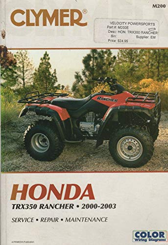 9780892878505: Honda Trx350 Rancher 2000-2003