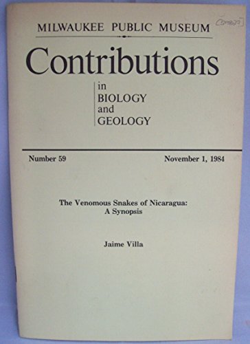 9780893261078: Venomous Snakes of Nicaragua (Contributions in Biology and Geology No 59)