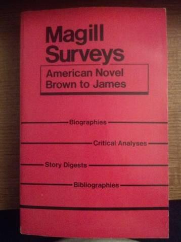 Stock image for American Novel Brown to James (Magill Surveys) for sale by Redux Books