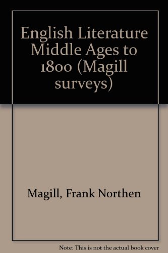 Imagen de archivo de English Literature Middle Ages to 1800 (Magill surveys) a la venta por Redux Books