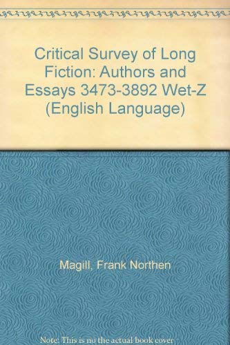 Beispielbild fr Critical Survey of Long Fiction: Authors and Essays 3473-3892 Wet-Z (English Language) zum Verkauf von Better World Books