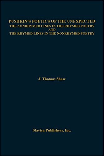 9780893572457: Pushkin's Poetics of the Unexpected the Nonrhymed Lines in the Rhymed Poetry and the Rhymed Lines in the Nonrhymed Poetry