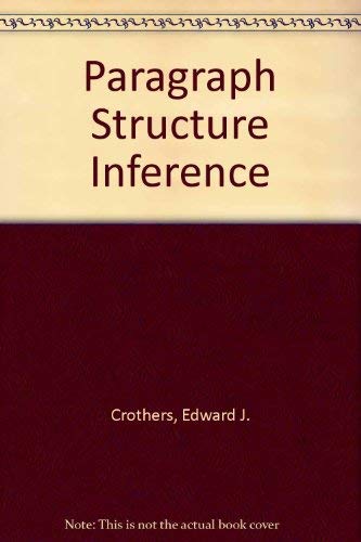 Stock image for Paragraph Structure Inference for sale by Better World Books