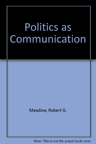 Imagen de archivo de Politics As Communication a la venta por Better World Books