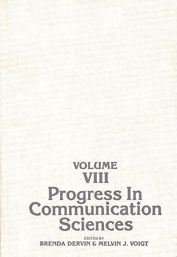 Stock image for PROGRESS IN COMMUNICATION SCIENCES VOLUME VIII for sale by Zane W. Gray, BOOKSELLERS