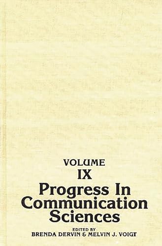 9780893914745: Progress in Communication Sciences, Volume 9: (Progress in Communication Sciences)