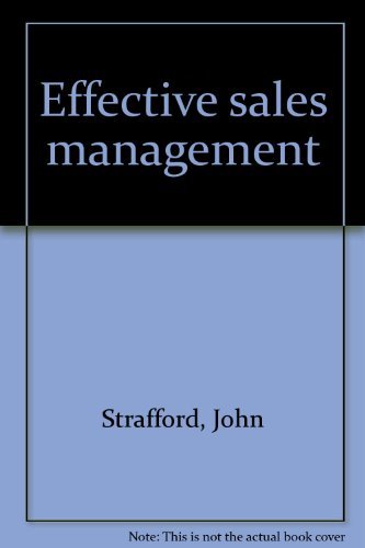 9780893972455: Effective sales management