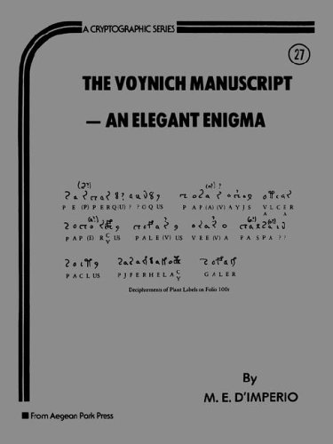 Imagen de archivo de The Voynich Manuscript: An Elegant Enigma, No. 27 a la venta por Second Story Books, ABAA