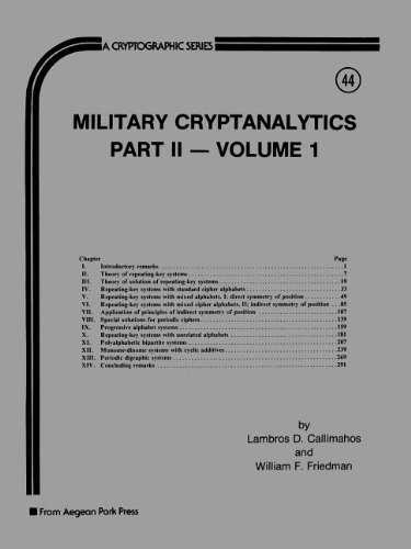 9780894120756: Military Cryptanalytics (Cryptographic Series)