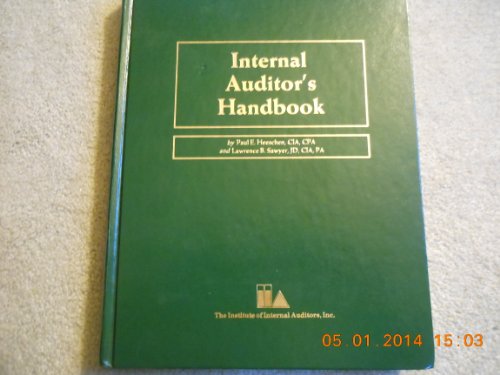 Beispielbild fr Internal Auditor's Handbook zum Verkauf von The Book Garden