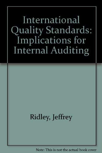 Stock image for International Quality Standards: Implications for Internal Auditing for sale by Zubal-Books, Since 1961