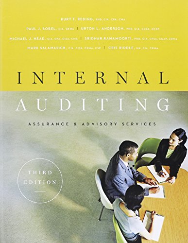 Imagen de archivo de Internal Auditing : Assurance and Advisory Services a la venta por Better World Books