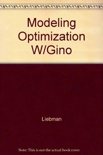 Beispielbild fr Modeling and Optimization With Gino zum Verkauf von Wonder Book