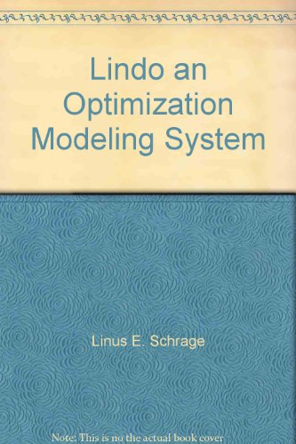 Beispielbild fr Lindo an Optimization Modeling System zum Verkauf von medimops