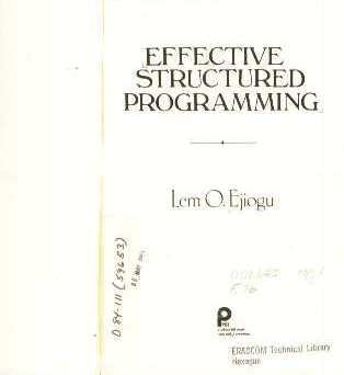 Stock image for Effective Structured Programming for sale by Better World Books