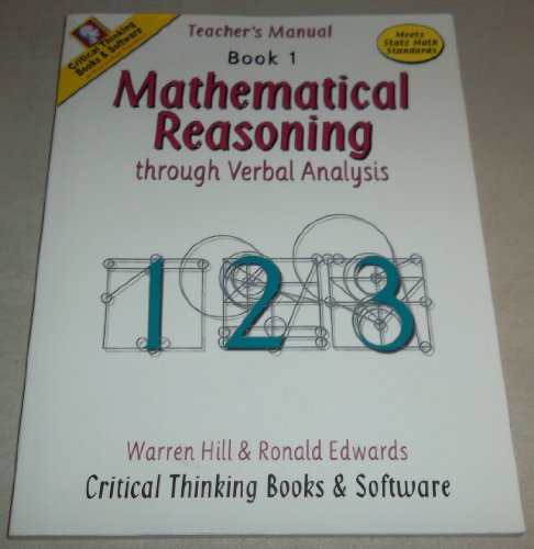 9780894553479: Mathematical Reasoning through Verbal Analysis: Book 1