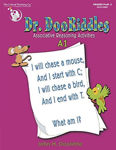 Imagen de archivo de Dr. DooRiddles A1 Workbook - Associative Reasoning Activities (Grades PreK-2) a la venta por Red's Corner LLC