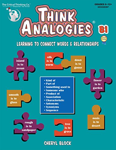 Stock image for Think Analogies, Level B, Book 1: Learning to Connect Words & Relationships, Grades 6-8 for sale by SecondSale