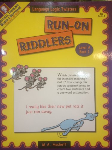 Imagen de archivo de Punctuation Puzzlers, Level A Book 1 Run-On Riddlers a la venta por SecondSale