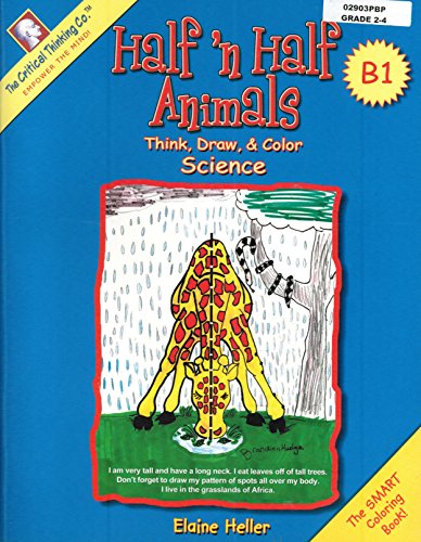 Beispielbild fr Thinker Doodles : Think, Draw & Color - Half-n-Half Animals, Book B1, Grades 2-4 zum Verkauf von ThriftBooks-Dallas