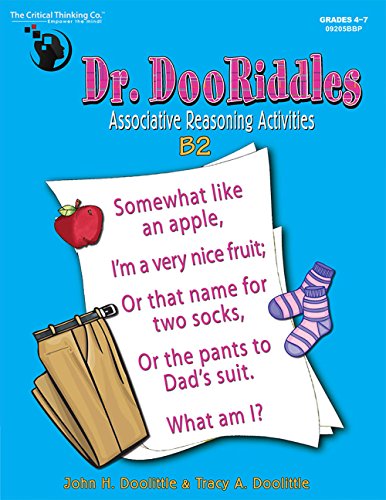 Beispielbild fr Dr. DooRiddles B2 Workbook - Associative Reasoning Activities (Grades 4-7) zum Verkauf von Books Unplugged
