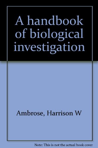 Stock image for A handbook of biological investigation for sale by GuthrieBooks