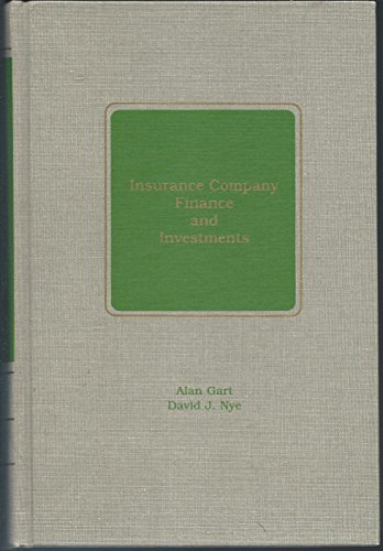 Imagen de archivo de Insurance company finance and investments a la venta por HPB-Red