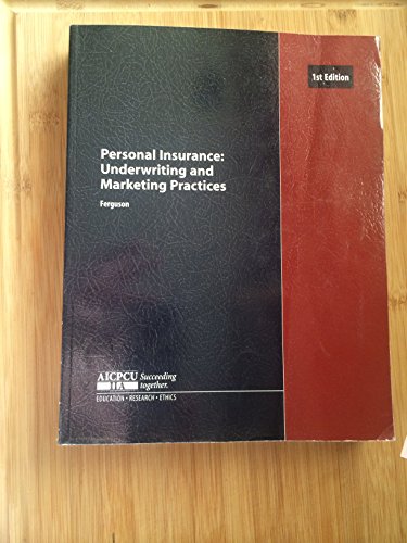 Imagen de archivo de Personal Insurance; Underwriting and Marketing Practices (1st ed) (Text:2802) a la venta por HPB-Red