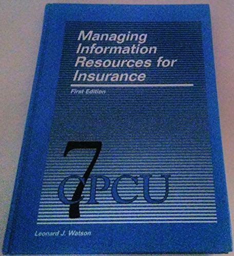 Beispielbild fr Managing information resources for insurance zum Verkauf von BookHolders