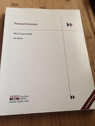 9780894633645: Personal Insurance INS 22 Course Guide 5th Edition Aicpcu