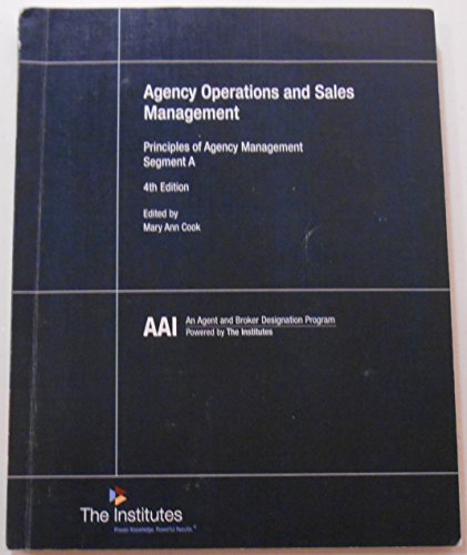 9780894635281: Agency Operations and Sales Management