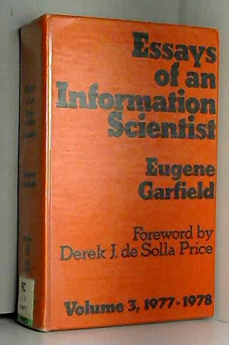 Stock image for Essays of an Information Scientist, Vol:3, 1977-78 for sale by Book Alley