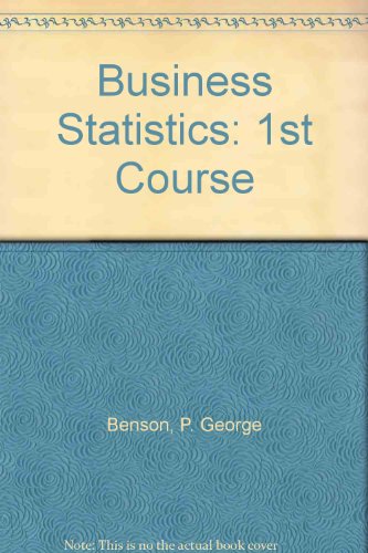9780895170224: Business Statistics: 1st Course