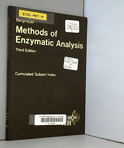 9780895732439: Methods of Enzymatic Analysis: Cumulated Subject Index