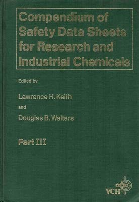 Imagen de archivo de Compendium of Safety Data Sheets for Research and Industrial Chemicals (3 Volume Set) a la venta por Reader's Corner, Inc.
