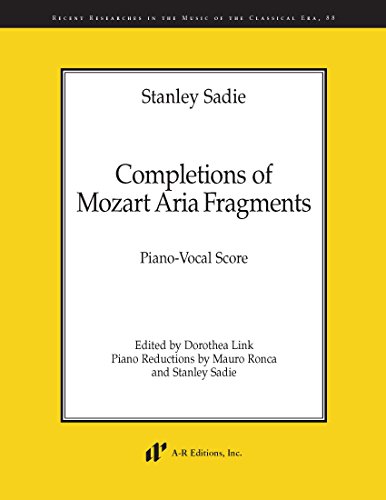 Imagen de archivo de Stanley Sadie Completions of Mozart Aria Fragments: Piano-Vocal Score a la venta por Books From California