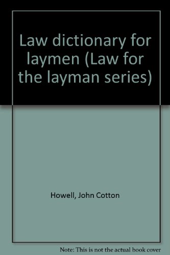 Beispielbild fr Harper Hamilton's law dictionary for laymen (Law for the layman series) [Unknown Binding] zum Verkauf von Ericks Books