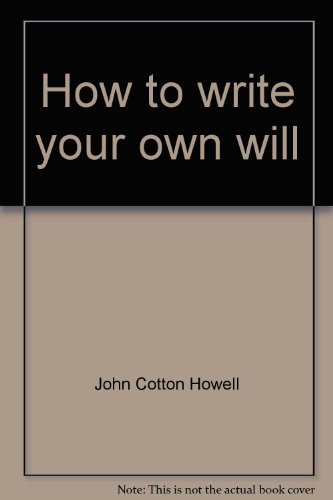 9780896480643: How to write your own will (The new citizen's law library for the 1980's)