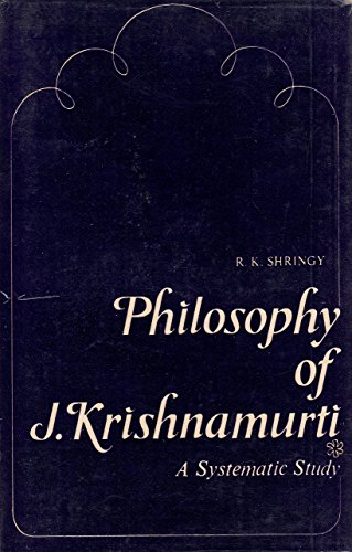 9780896844421: Philosophy of J. Krishnamurti: A Systematic Study