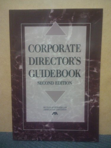 Beispielbild fr Corporate Director's Guidebook zum Verkauf von Wonder Book