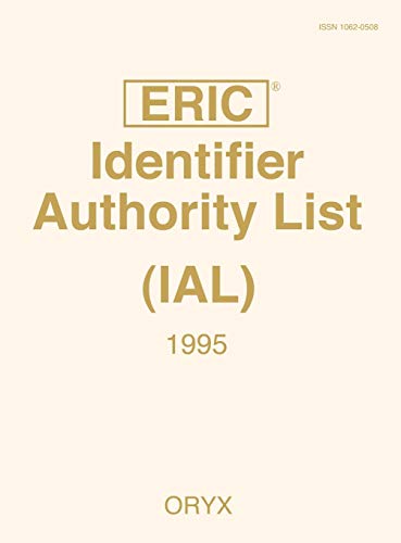 Imagen de archivo de Eric Identifier Authority List (Ial) 1995 a la venta por The Red Onion Bookshoppe