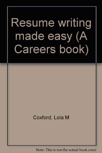 9780897878128: Title: Resume writing made easy A Careers book