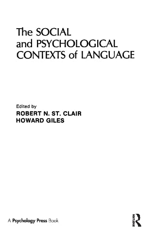 Beispielbild fr The Social and Psychological Contexts of Language zum Verkauf von Blackwell's
