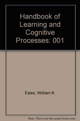 9780898591453: Handbook of Learning and Cognitive Processes