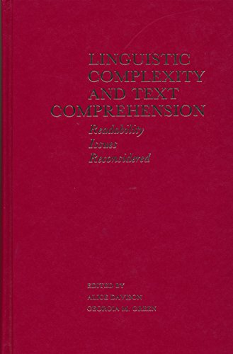 Imagen de archivo de Linguistic Complexity and Text Comprehension: Readability Issues Reconsidered a la venta por Row By Row Bookshop